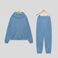 thumbnail image 3 of Baqcunre Women's Solid Color Sports Sweater Waist Set Long Sleeve Sweater Pants Set,Size S-3XL,Sweat Set for Women,Outfits for Women,Two Piece Sets for Women,Womens Fashion,Blue, 3 of 3