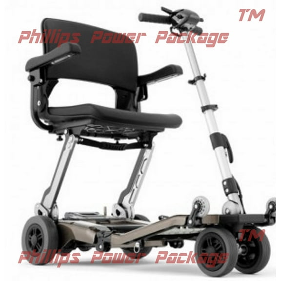 Free Rider USA - Luggie Super - Compact Lightweight Foldable Scooter - 4-Wheel - Champagne