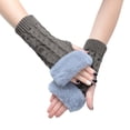 thumbnail image 1 of TISHITA Gants pour Femmes Demi-Doigt Gants Chauds Sans Doigts pour Course Sport Extérieur Cyclisme Gris Foncé, 1 of 7