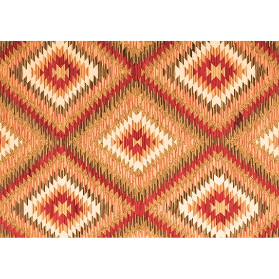Ahgly Company Indoor Rectangle Southwestern Orange Country Area Rugs, 5' x 7'