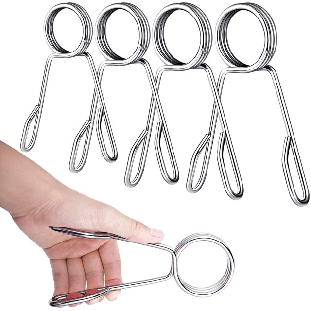 4 Pcs Colliers de Ressort pour Haltères 2 Pouces Pinces de Verrouillage pour Musculation Exercice Entraînement Physique Fournitures d'Entraînement (Argent)