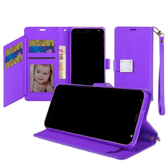 For Cricket Ovation 3 U668AC Wallet Cover Phone Case - Purple