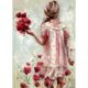 thumbnail image 1 of Cuadros Decorativos Chica hecha a mano en vestido rojo 5D DIY Kit de dibujo de taladro redondo completo pintura de diamante JShteea Nuevos Originales, 1 of 9