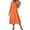 Orange, variant on Wdfiry Fall Dress for Women Solid Color Cotton Linen Pullover V Neck Long Sleeve Dress Casual Loose Long Dresses