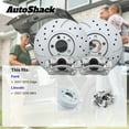 thumbnail image 3 of AutoShack Front Vented Drilled & Slotted Coated Brake Rotors Silver Matte Finish + Calipers 4-PC Brake Kit Replacement for 2007-2010 Ford Edge 2007-2010 Lincoln MKX TurboGuard 12.6" (320 mm), 3 of 5
