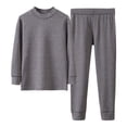 thumbnail image 2 of Fozruso Boys 2 Piece Sets,Boys Thermal Underwear Long Sleeve Top And Pants Winter Base Layer Loungewear For Kids High Neck Warm Comfy Outfit Loose Fit,6-7 Years, 2 of 5