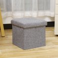 thumbnail image 4 of Square 12'' Footstool Sofa Ottoman Bench Footrest Box Faux Leather Seat Storage Ottoman Gray for Home Livingroom Bedroom, 4 of 7