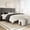 Gray, Nubby Fabric, variant on Amolife Queen Bed Frame, Platform Bed Frame with Upholstered Adjustable Headboard, White, Nubby Fabric