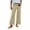 Khaki, variant on Women's Cotton Linen Pants, High Waist Elastic Waist Straight Leg Pants, Casual Work Pants with 4 Pockets, Office Trousers for Daily Wear, Business Casual and Professional Outfits-Gray