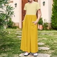 thumbnail image 2 of Annhoo Summer Long Dress for Girl Crew Neck Short Sleeve A-Line Color Block Casual Loose Dress with Pocket 4-14 Years, 2 of 8