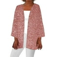 thumbnail image 2 of Womens Summer Fall Shiny And Sparkling Printed Cardigan Long Sleeve Loose Cover Up Casual Blouse, 2 of 5