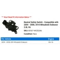 thumbnail image 2 of Neutral Safety Switch - Compatible with 2004 - 2008, 2010 Mitsubishi Endeavor 3.8L V6 2005 2006 2007, 2 of 2