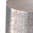 thumbnail image 6 of Simpli Home Johnsen 15 inch Wide Boho Geometric Pattern Metal Accent Table in Antique Silver Iron, Assembled, 6 of 9
