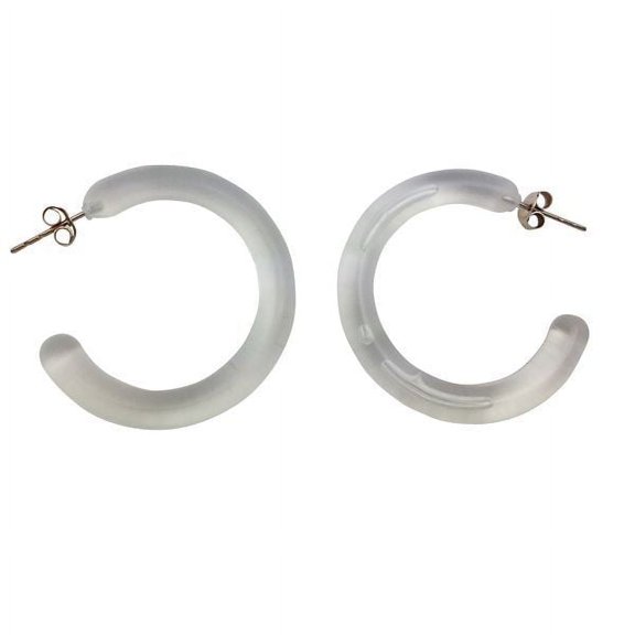 Pair of Clear Acrylic Hoop Earrings Rave Jewelry