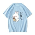 thumbnail image 4 of Rabbit Bunny Cartoon Printing T-shirt Short Sleeve Casual Summer Spring Tee-shirt Comfortable High Quality Soft Tshirts Cute Tee, 4 of 5