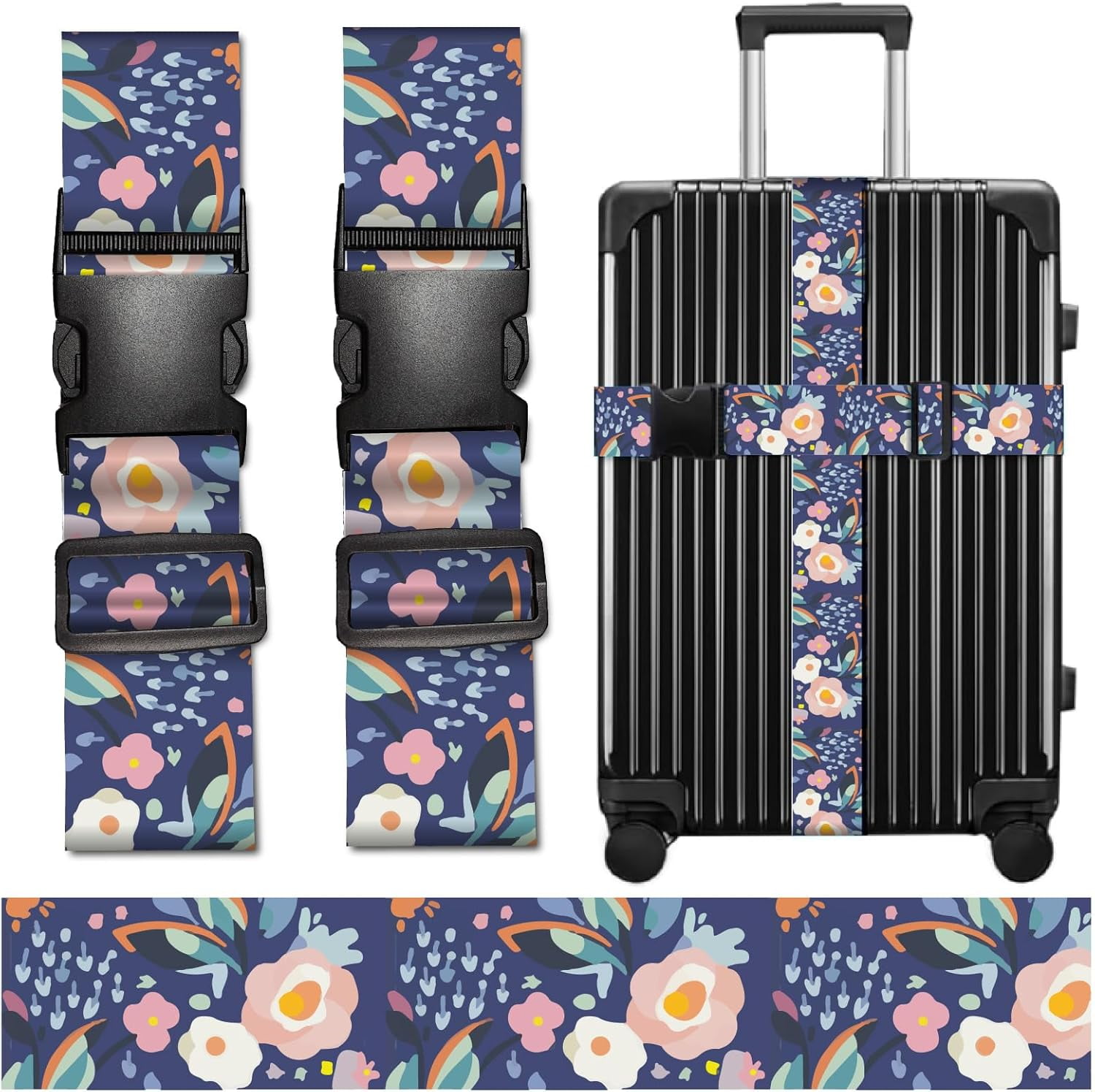 2Pcs Adjustable Luggage Belts Hawaii Luggage Straps for Suitcases
