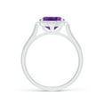 thumbnail image 2 of ANGARA Natural Oval 2.28 ct Amethyst Ring with Ornate Halo in 14K White Gold for Women (Size-10x8mm) | February Birthstone, Birthday, Anniversary, Jewelry Gift for Women | Natural Amethyst Ring, 2 of 10