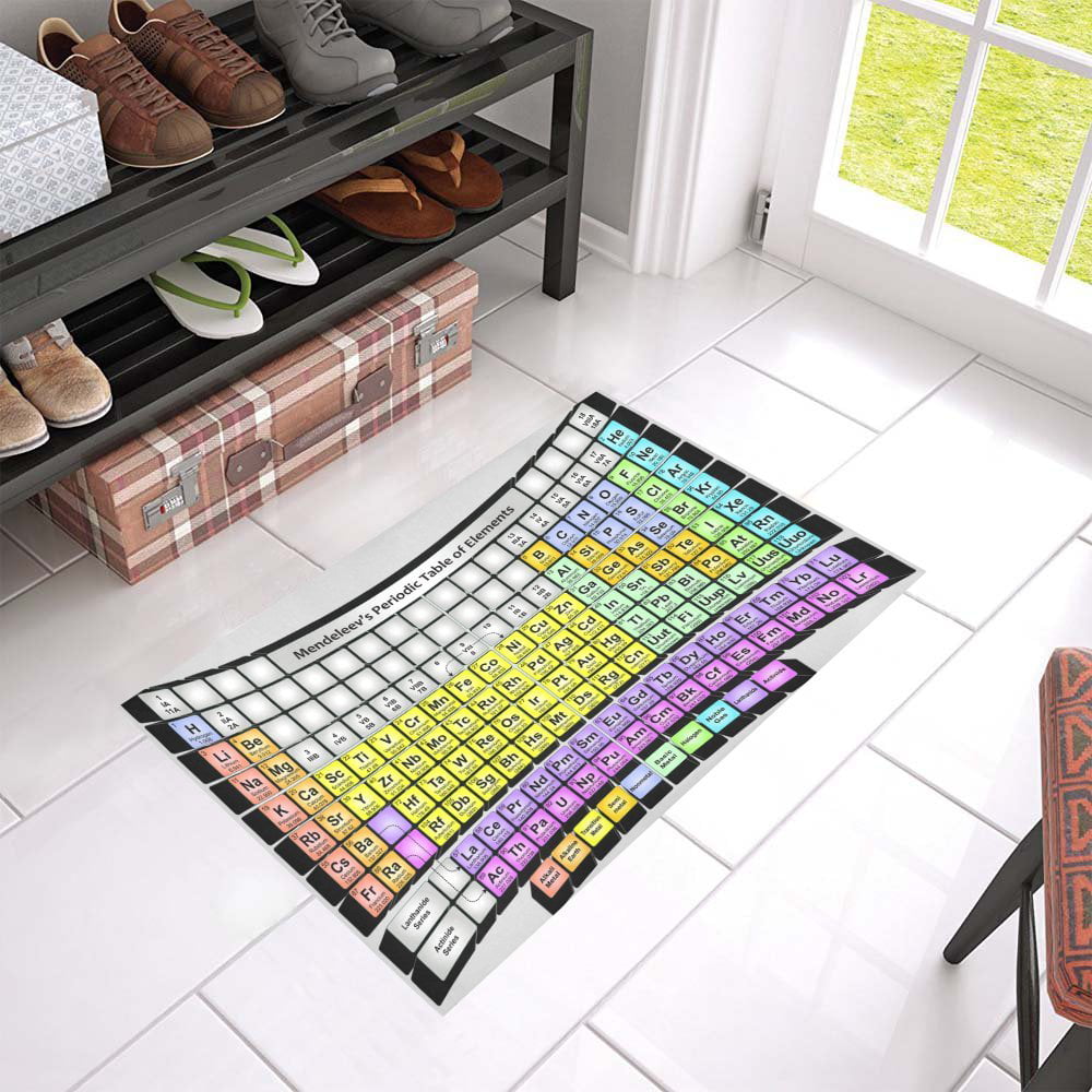 Periodic Table of Elements Bath Rug Non-Slip Floor Outdoor Indoor Front Door Mat 