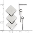 thumbnail image 4 of Chisel Stainless Steel Polished Squares Post Dangle Earrings - 36.9mm, 4 of 6