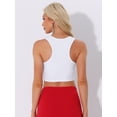 thumbnail image 3 of DARING DIVA Women's Rhinestone Fringe Tassel Trim Racerback Tank Top L White, 3 of 6