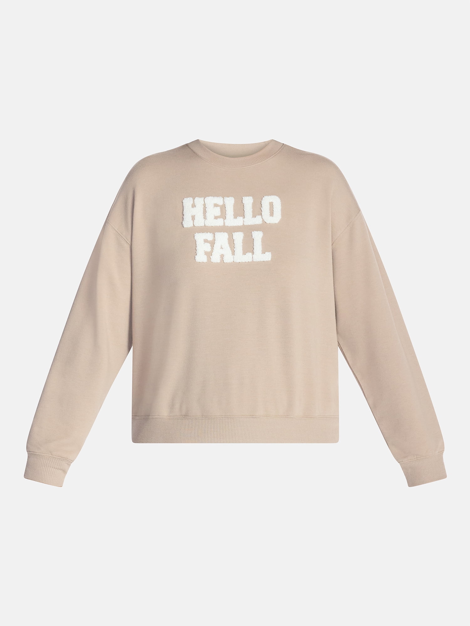 Halloween and Fall Women's French Terry Knit Lounge Sleep Top with Long Sleeves, Sizes XS-3X