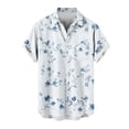 thumbnail image 2 of Bzhegqhd Men's Casual Collar Printed Short Sleeved Button Fashion Cardigan Pocket, 2 of 4