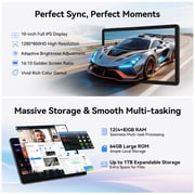 Android 16 Tablet, 10.1 Inch FHD Display, 12GB RAM 64GB ROM /1TB TF, MTK6769 CPU+13MP Camera, 8000mAh, Widevine L1, 2 in 1 Tablets with Keyboard Mouse Stylus