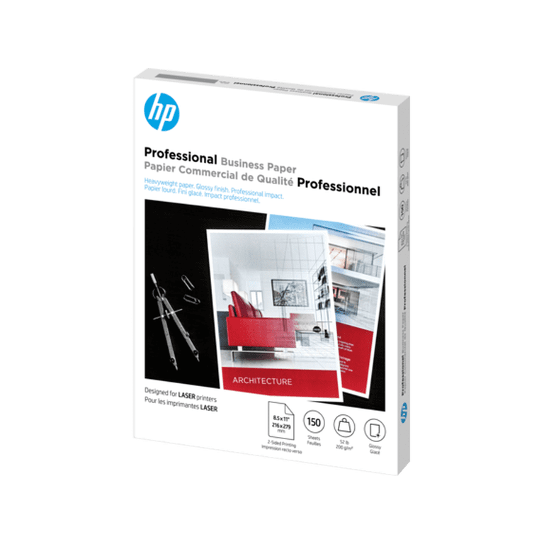 HP Premium Office Print Paper, Glossy, 52 lb., 8.5