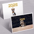 thumbnail image 3 of Happy New Year Boston Terrier Welcome 2025 Balloon Firework Party 7x5in Folded Greeting Card Gentleman Dog Lover Gifts Single Note Card with Envelope - 01014, 3 of 5