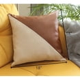 thumbnail image 7 of Slanted White and Brown Faux Leather Throw Pillow, 7 of 7