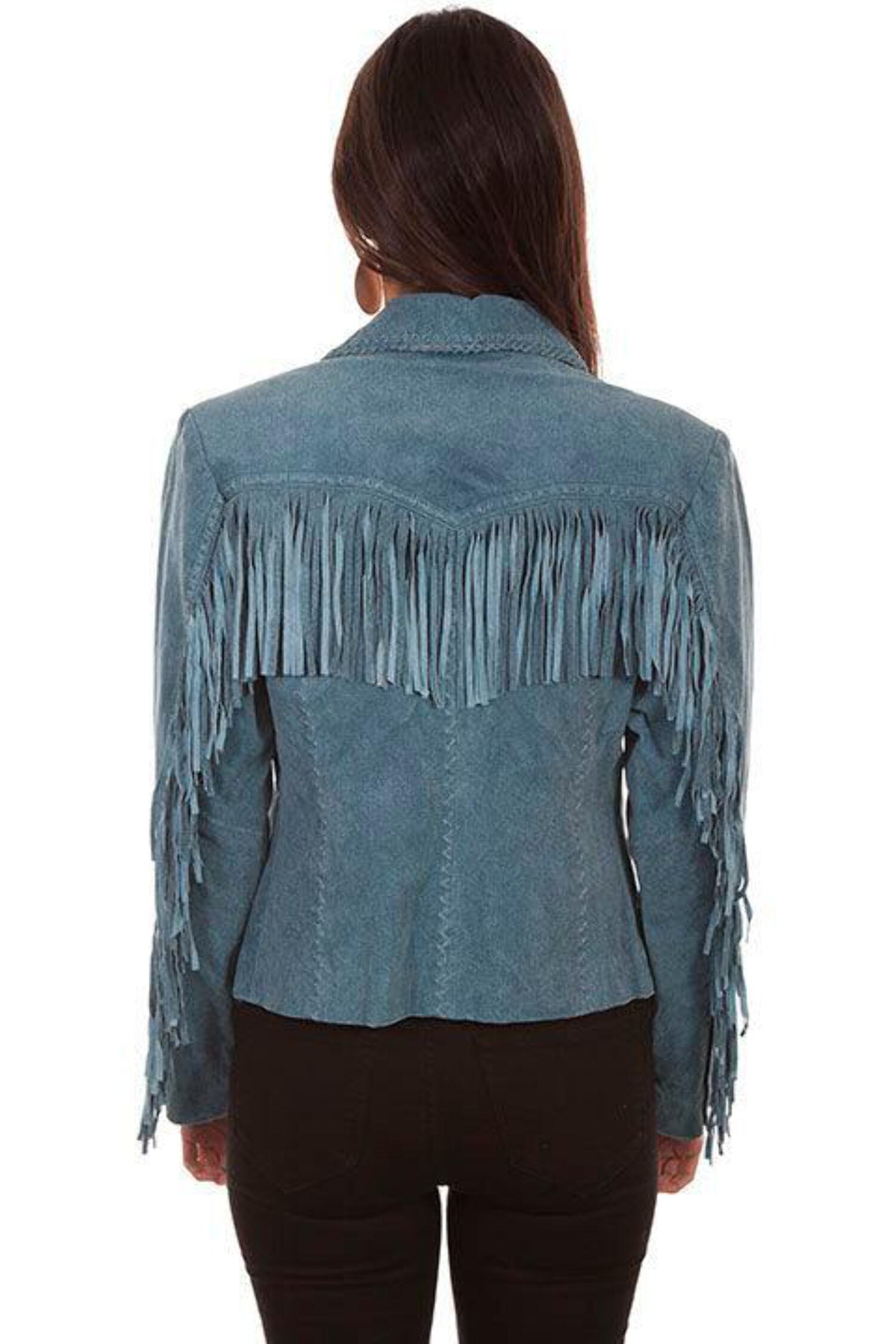 Scully L1016-193 S Suede Fringed Jacket&#44; Denim - Small - image 2 of 2