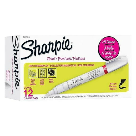 Paint Marker, Medium Tip, White, 12/Pack (2107614)