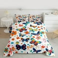 thumbnail image 2 of Homewish Kids Teens Flying Butterflies 3 Pieces Queen Comforter Set,Groovy Flowers Ultra Soft Bedding Sets,Dreamy Princess Bedding Comforter Set Breathable,Ultra Soft Home Decor,Reversible, 2 of 8