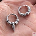 thumbnail image 3 of Punk/Rock Style Stainless Steel Hoop Earrings for Men/Women - Hip Hop Earrings for Men/Women, 3 of 13