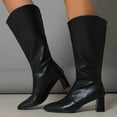 thumbnail image 4 of hzomhy Womens Mid Calf Boots Pointed Toe Rear Zipper for Casual Daily Shopping and Fall Winter Wear, 4 of 9