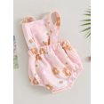 thumbnail image 4 of Bagilaanoe Newborn Baby Girl Rompers Sun/Floral Print Sleeveless Bodysuit 3M 6M 12M 18M Infant Backless One Piece Jumpsuit, 4 of 8