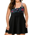 thumbnail image 3 of Women's Plus Size High Waist Training Tankini Dress with Shorts M-3XL, 3 of 9