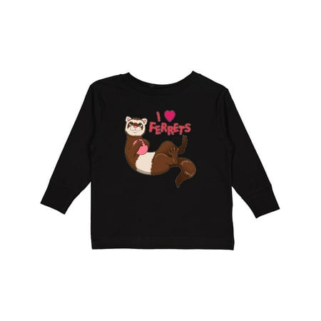 

Inktastic I Love Ferrets Boys or Girls Long Sleeve Toddler T-Shirt