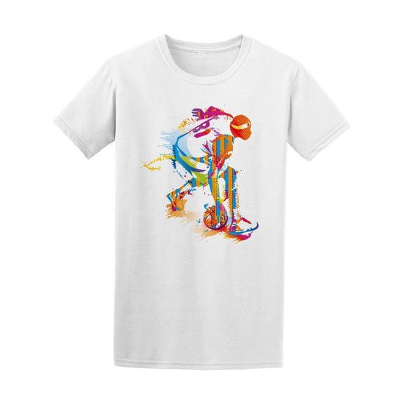 Cool Watercolor Basketball Man T-Shirt Men -Image by Shutterstock, Male Large