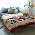 thumbnail image 2 of Gnomes Christmas Decorations Throw Blankets, Farmhouse Buffalo Plaid Red Black Soft Fleece Blanket Decorative for Home Sofa Couch Chair Living Bedroom,40x50 inches, Winter Snowflakes, 2 of 5
