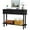 G-Black, variant on PHOYAL Fluted Home Office Desks with Drawers and Storage, Computer PC Desk with File Drawer and Cabinet, Oval Writing Study Table with 2 Sliding Tambour Door for Bedroom, Walnut