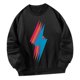 thumbnail image 3 of Sudadera para mujer, Tops de manga larga con estampado negro para mujer, jersey de cuello redondo para vacaciones, trabajo, deportes, compras, otoño , S S, 3 of 8