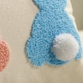 thumbnail image 5 of Rectangular Easter Embroidered Pillow Cover 12x20 Inches, Bunny 3D Embroidery Lumbar Pillow Case, Cotton Linen Cushion Cover for Couch and Bed, Multi-Color, 5 of 7