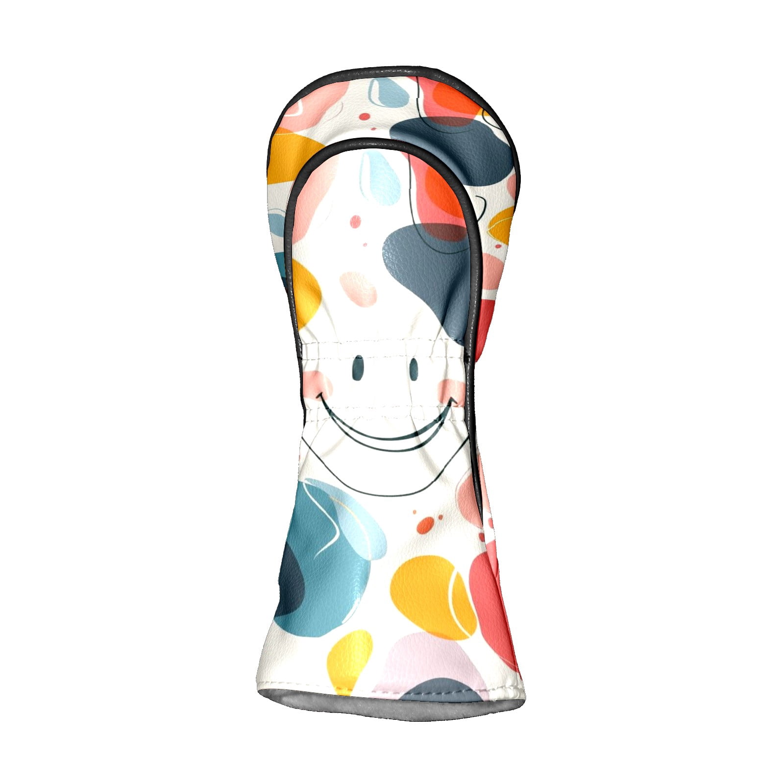 Golf Head Covers Simple Pattern Design for Driver, Wood & Hybrid, Premium Waterproof PU Leather with Plush Lining, Minimalist Golf Gifts