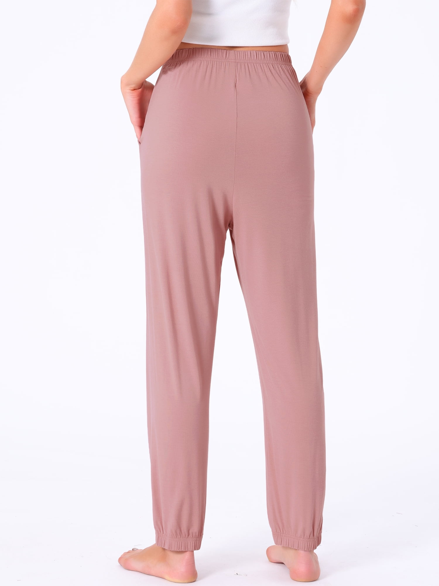 DARING DIVA Women's Elastic Waist Wide Leg Lounge Pants XL Pink