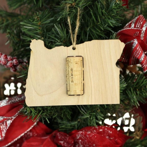 Torched Oregon Wine Cork Ornaments Christmas Tree Hanging Cork Decor