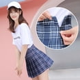 thumbnail image 6 of Pure And Lovely Style Skirt Korean Fashion High Waist Plaid Skirt Zipper Pleated A Line Skirt Light Gray Multiple Colour:, 6 of 6