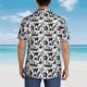 thumbnail image 4 of Fotbe Black White Halloween Camisa Hawaiana para Hombre Unisex – Camisa Casual de Verano con Botones de Manga Corta de Algodón y Lino,Medium, 4 of 7