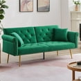 thumbnail image 7 of 71 inches Convertible Futon Sofa Bed,Modern Reclining Futon Loveseat Couch Sleeper Sofa with 2 Pillows Sleeper Sofa for Living Room,Green, 7 of 7