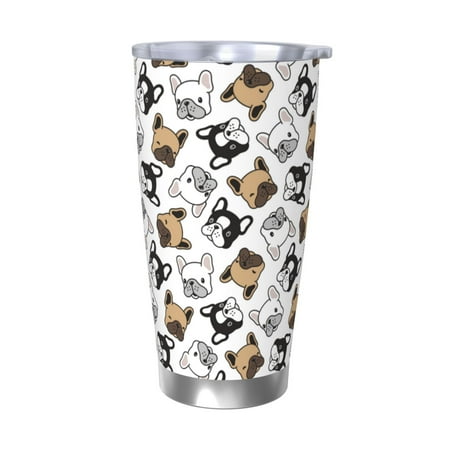 

Salouo French Bulldog3 Print 20oz Tumbler with Lid Stainless Steel Vacuum Insulated Tumbler Durable Insulated Coffee Mug Thermal Cup with Splash Proof Sliding Lid-Without Straw